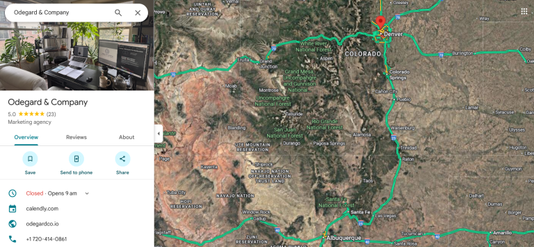 Example of an optimized Google Business Profile with reviews and photos